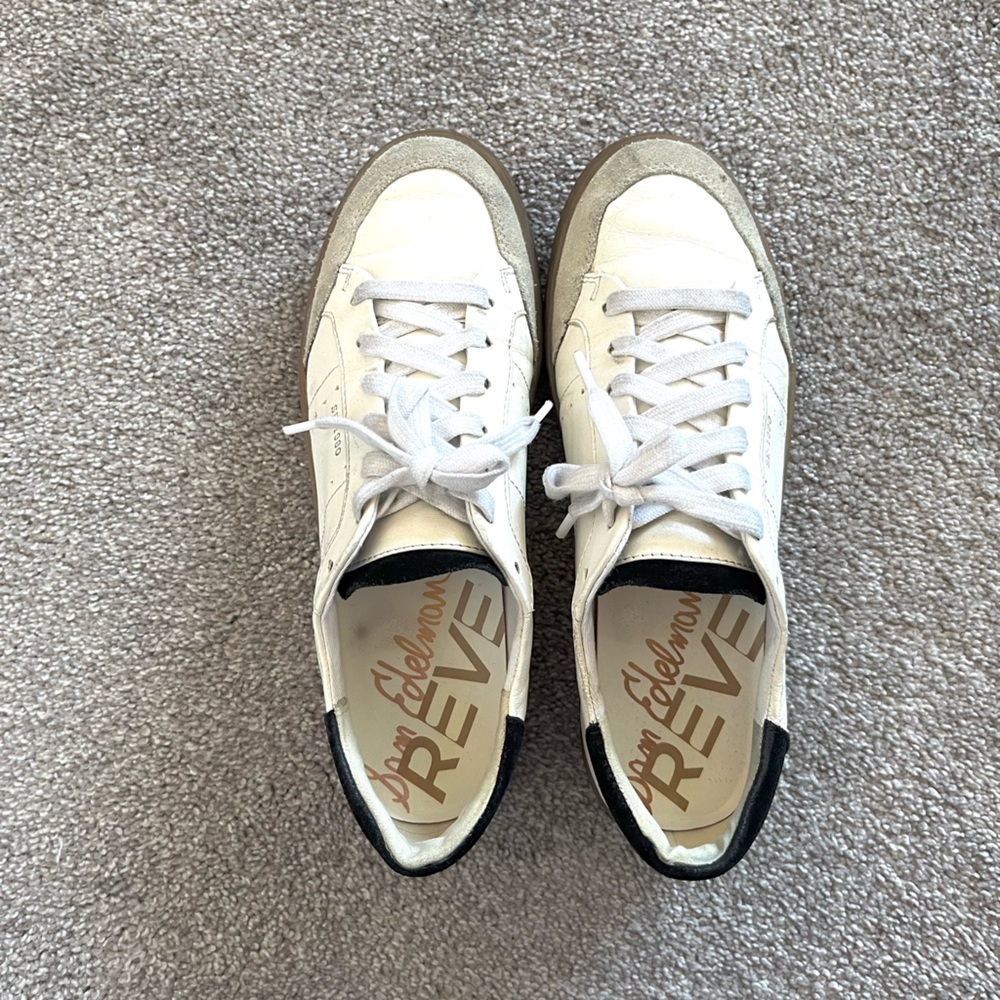 Sam Edelman Josi Gum Sole Leather Lace-Up Sneakers/trainers size 7.5